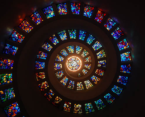 Photo Of Stained Glass In A Swirl Pattern
